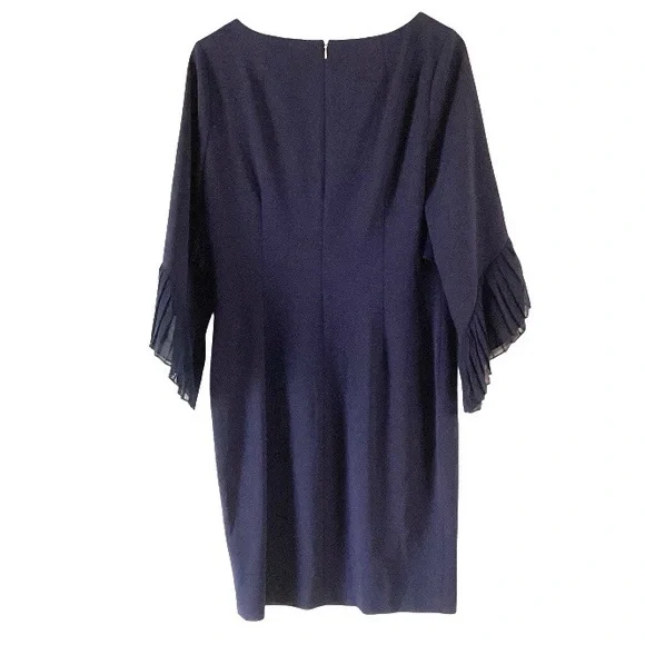 DKNY Pleated Bell Sleeve Sheath Dress 10 NWT - Picture 6 of 11